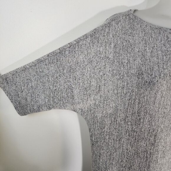 Banana Republic Women Top Small Luxespun Boat Neck Short Dolman Sleeve Gray Marl - Picture 6 of 10